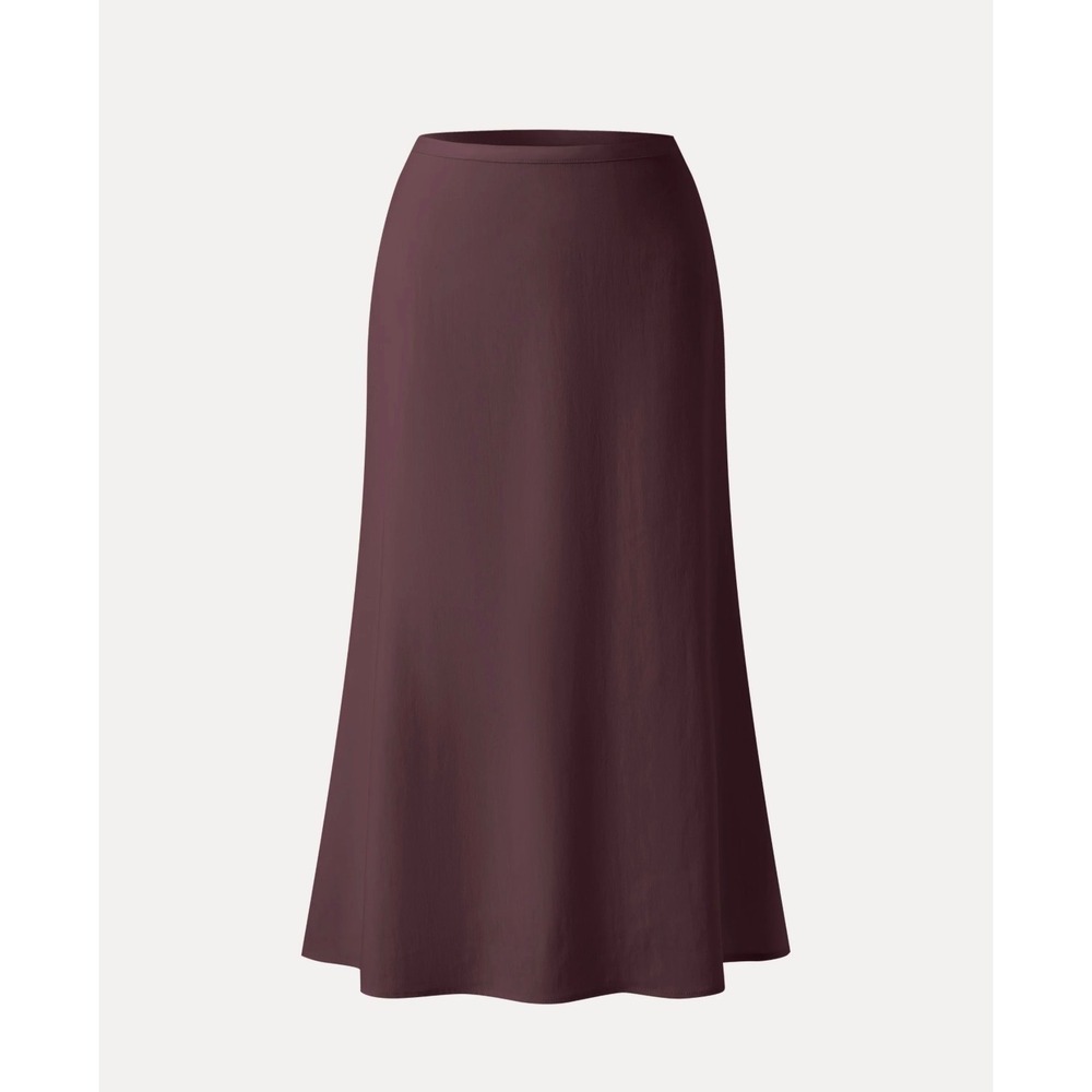OGL Lyocell-Linen Blend Maxi Flared Pull-On Skirt Plum Purple Large NWT
